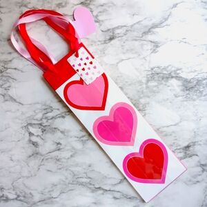 Pink Heart Gift Bag with Ribbon Handles